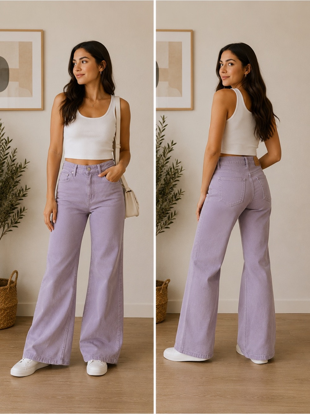 PacSun Lavender High-Rise Wide Leg Jeans for Women